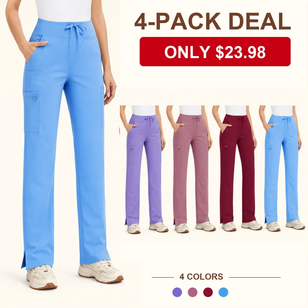 Women's High-Rise Stretch Scrub Cargo Pants