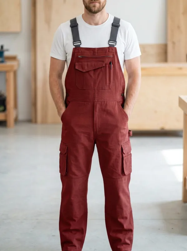 Men's Multi-Pocket Carpenter Bib Work Overalls