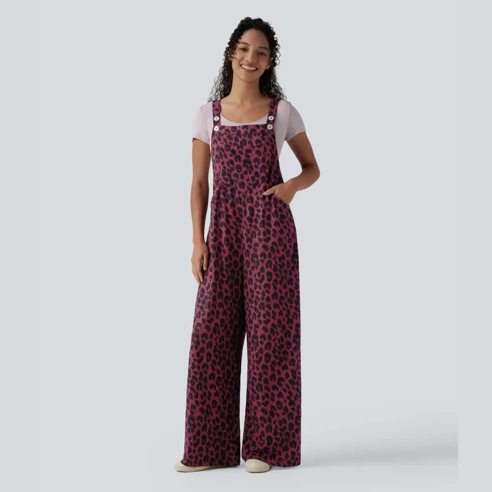 🔥Leopard Print Casual Overalls (With Pockets)