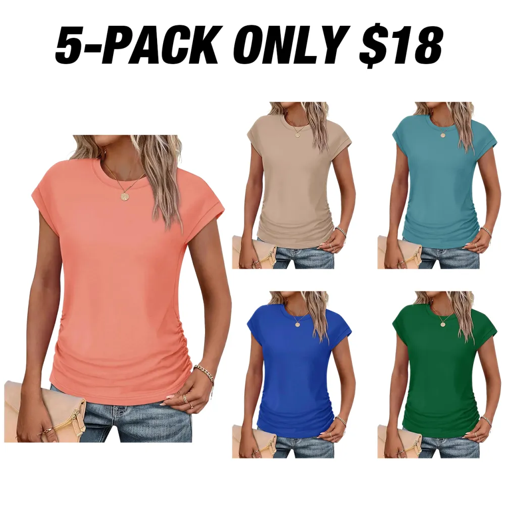 Women's Summer Tops Short Sleeve Shirts Crew Neck T Shirts