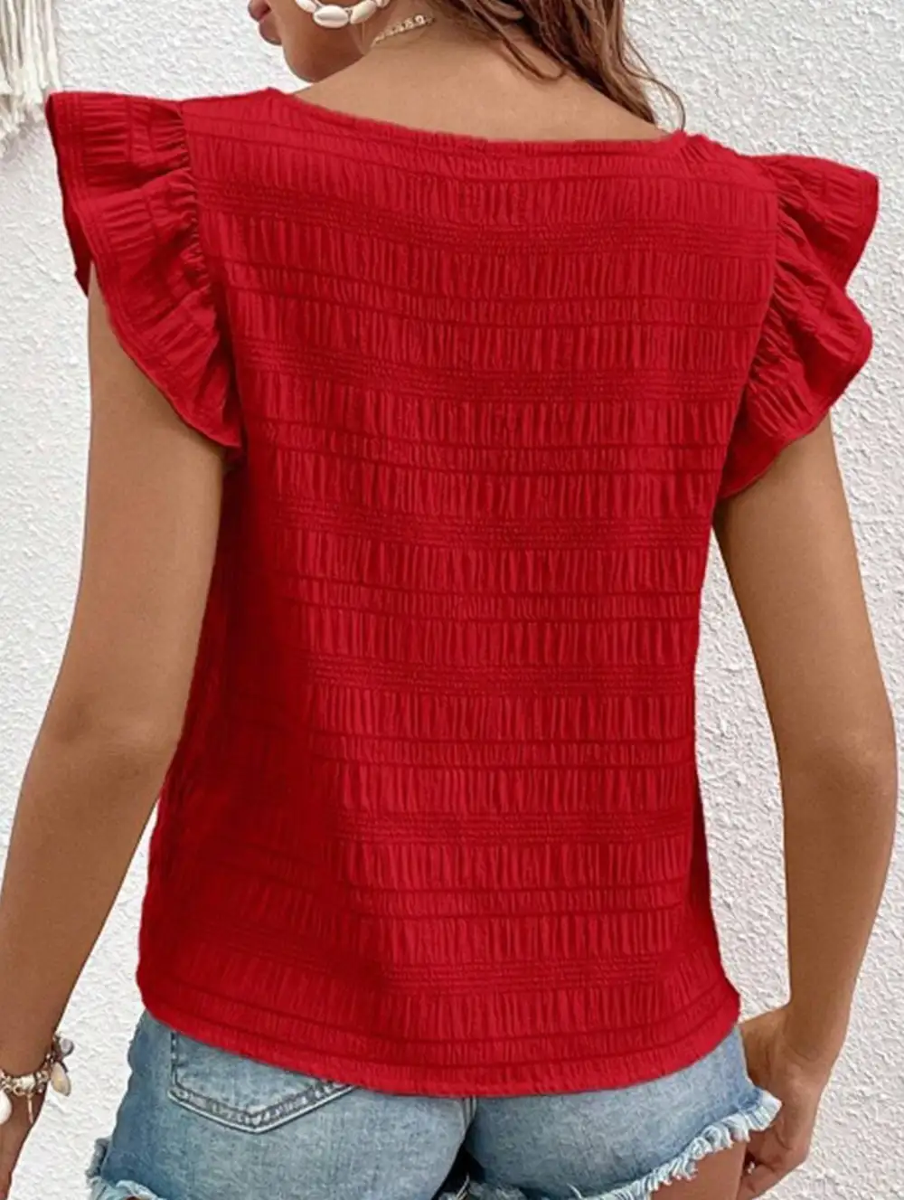 Square Neck Short Sleeves T Shirts Tee