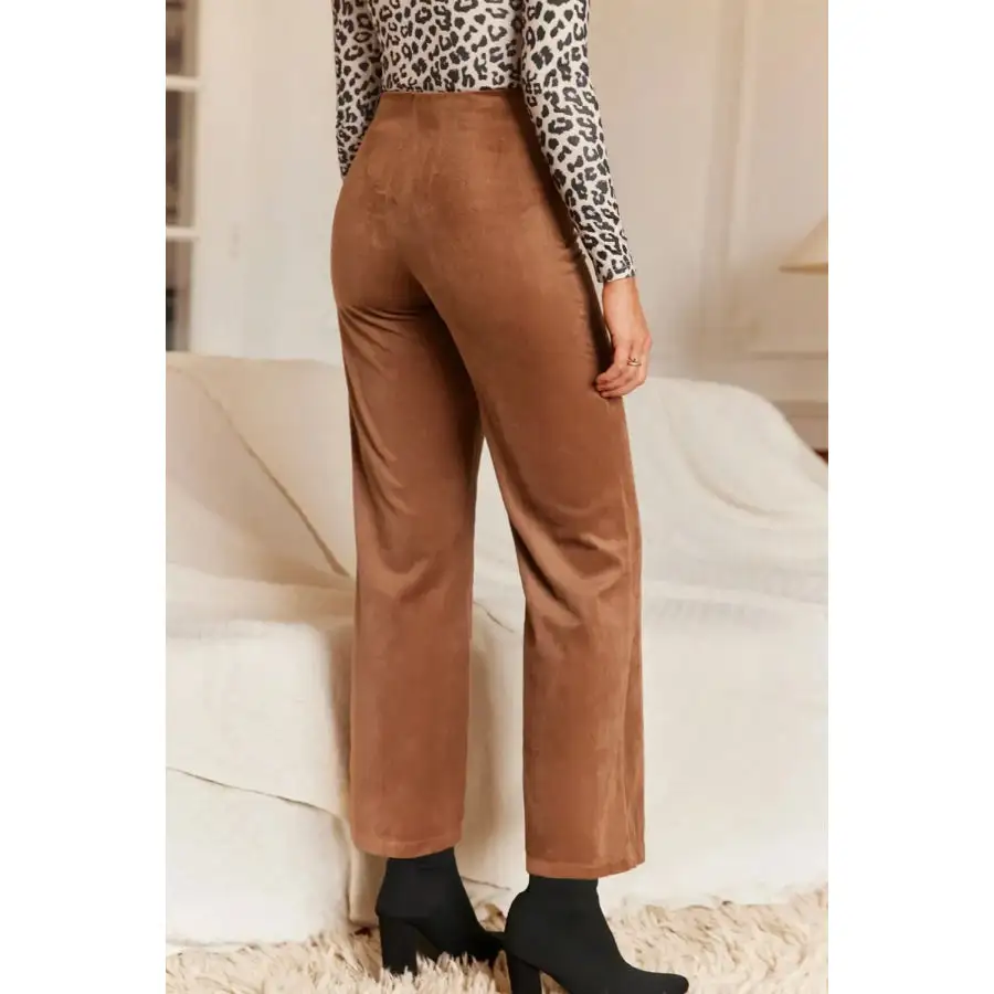 Decorative Button Straight Leg Pants