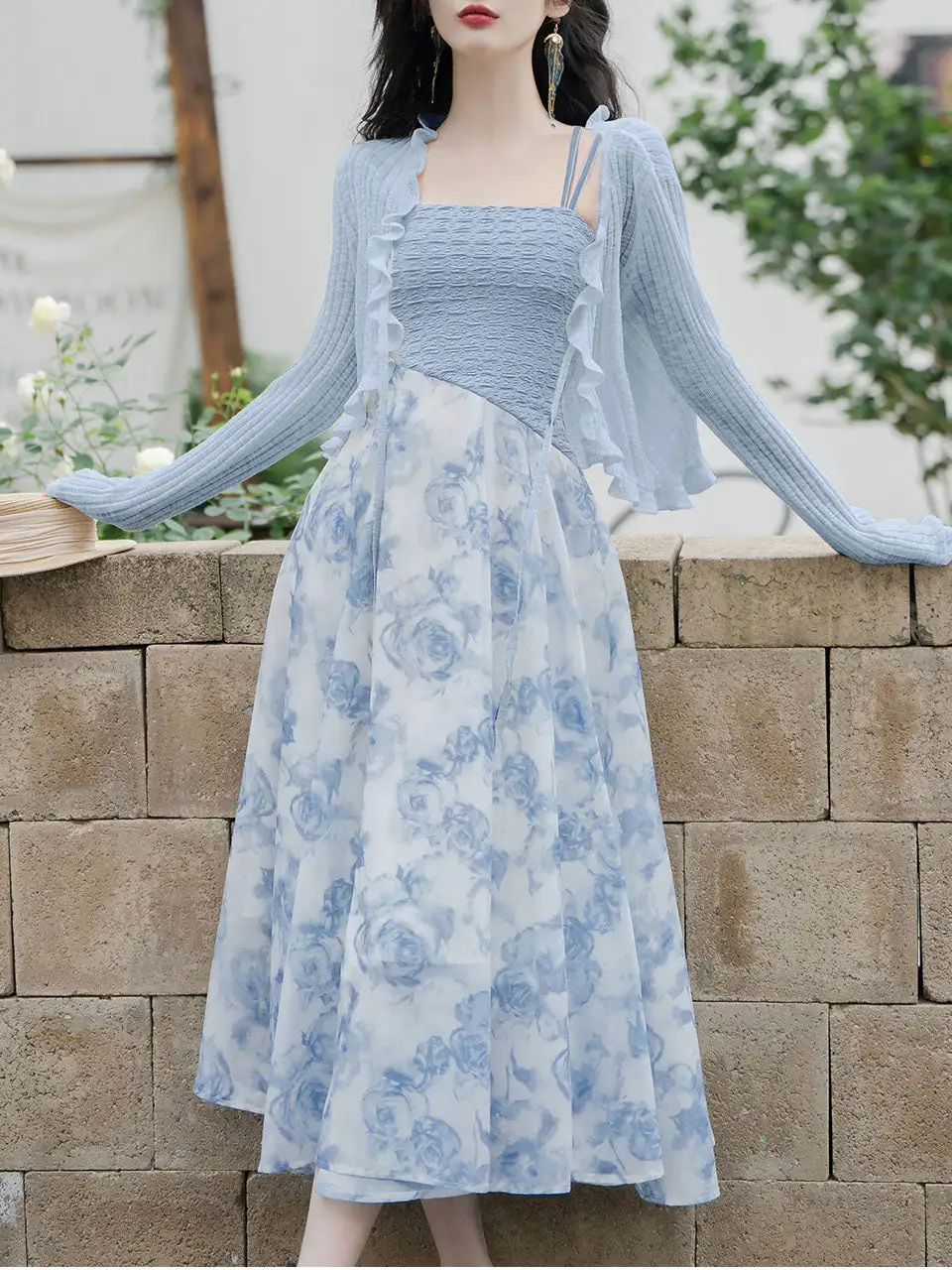 Layered Spaghetti Strap Maxi Dress