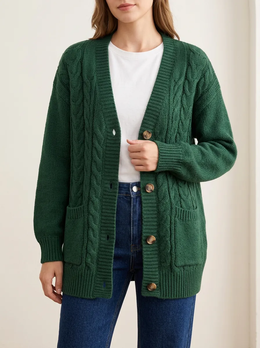 Relaxed Ribbed Cardigan