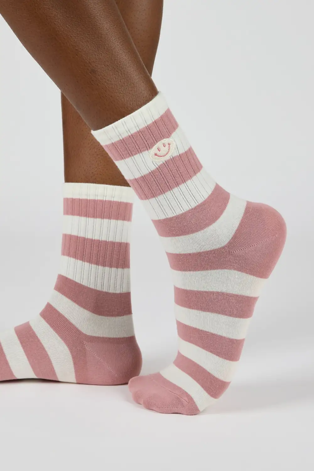 Stripe Tiny Smiley Face Socks