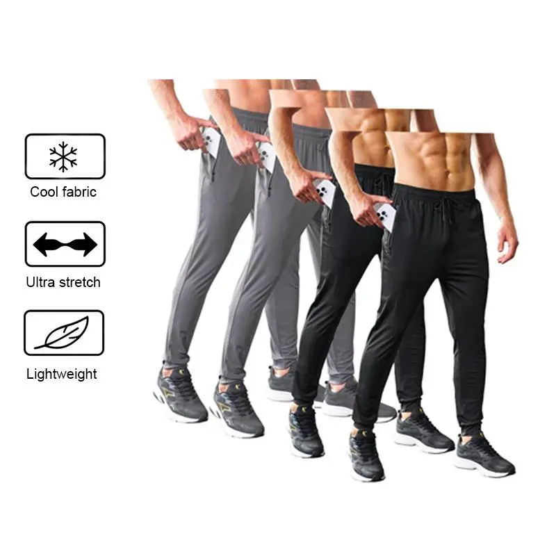 Men's Stretch Jogger Pants, Comfortable Athletic Pants with Pockets for Active Wear, Lightweight & Breathable