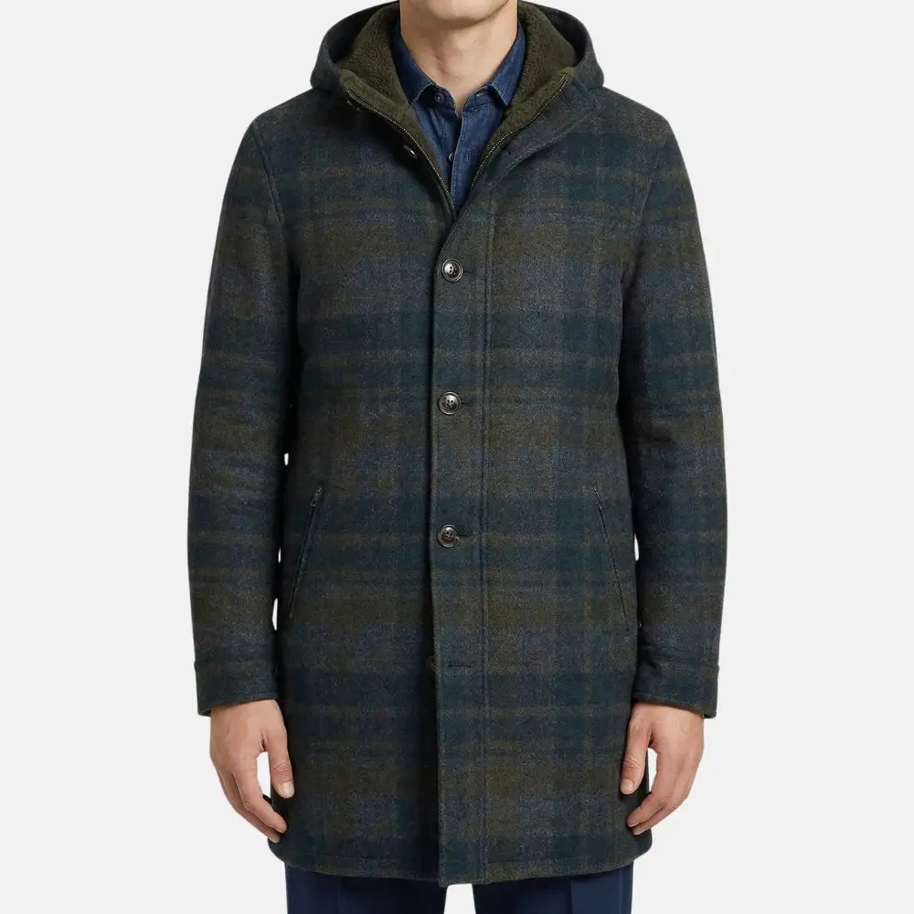 Shearling Wool Parka Coat