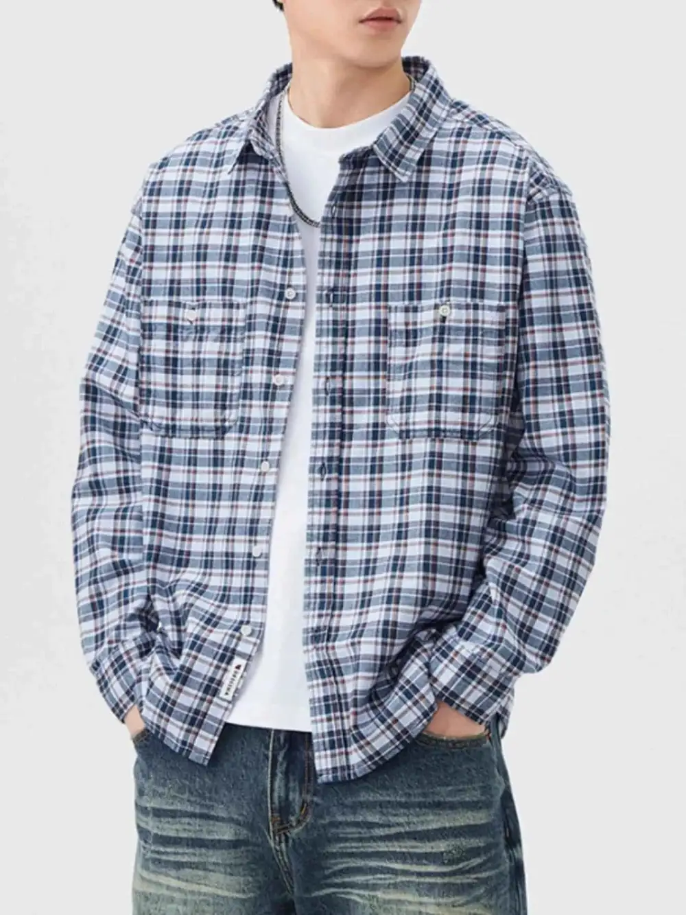 Plaid Button Up Long Sleeve Shirt