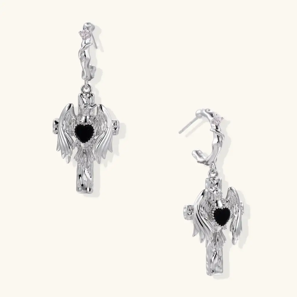 Guardian Angel Wing Hoops