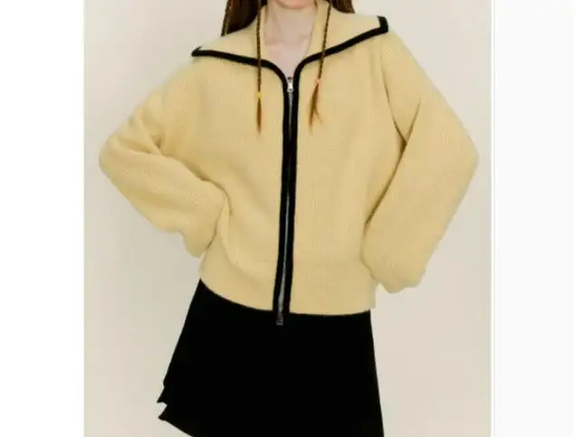 Minimalist Double-Zip Knit Cardigan
