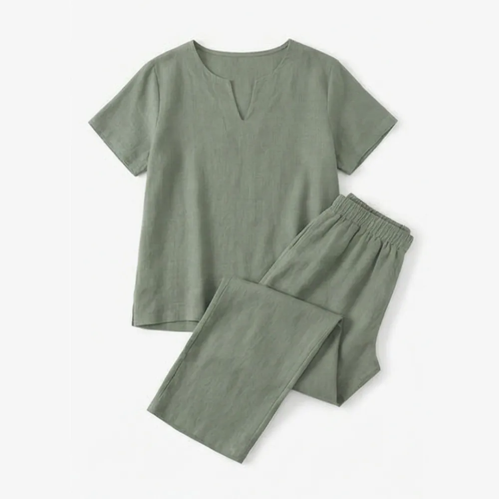 V Neck Top Pants Set