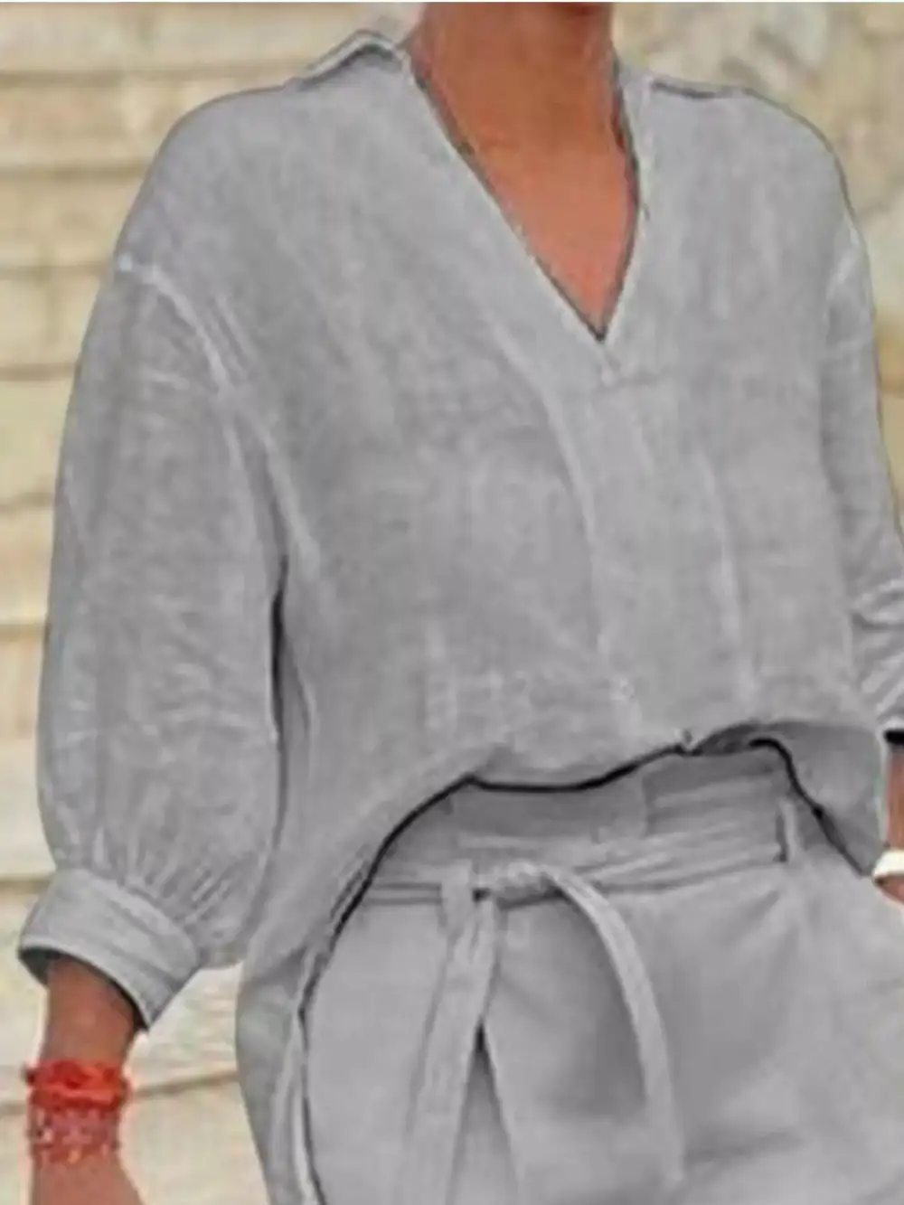 Johnny Collar Sleeve Top and Shorts Set