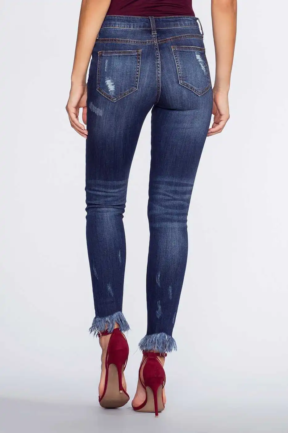 Skinny Ripped Cropped Jeans