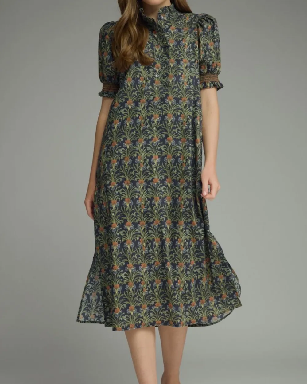 Floral Smocked Sleeve Dress