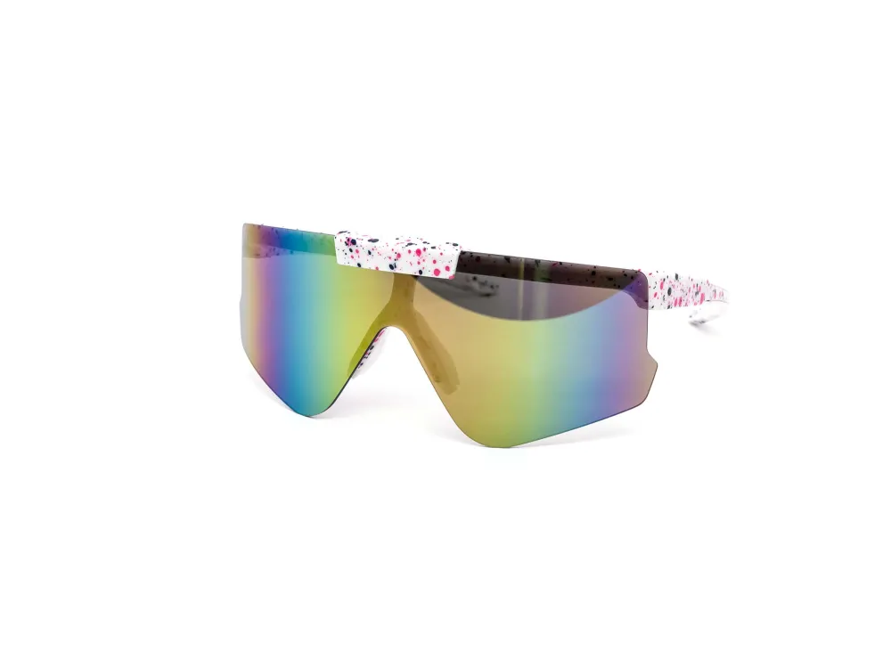 12-Pack Oversized Sport Rimless Shield Burnt Mirror Sunglasses