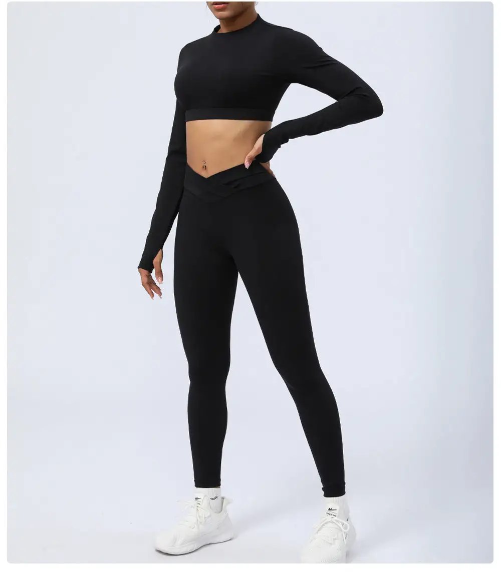Seamless Backless Top and Leggings Active Set