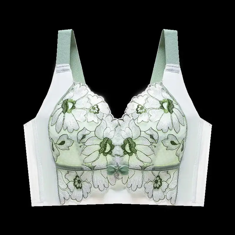 Embroidered Floral Bustier Bra