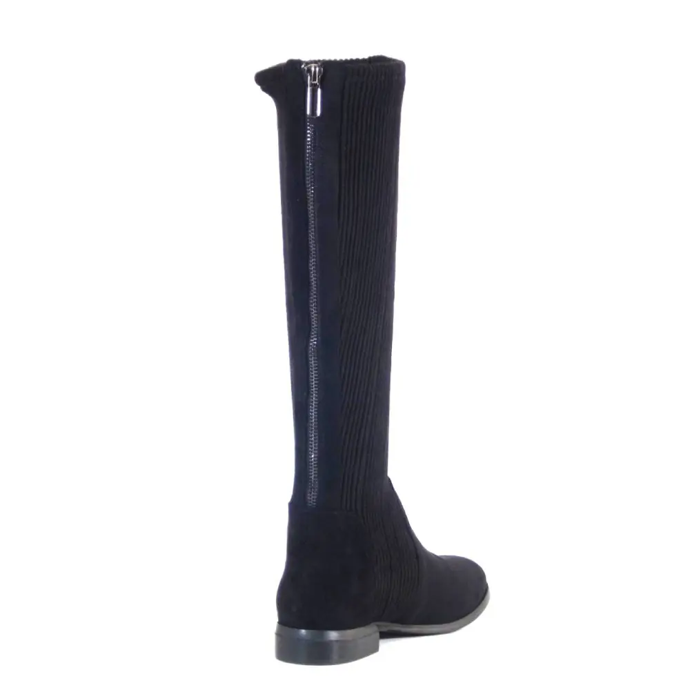 Back Zip Stretch Knee High Boots