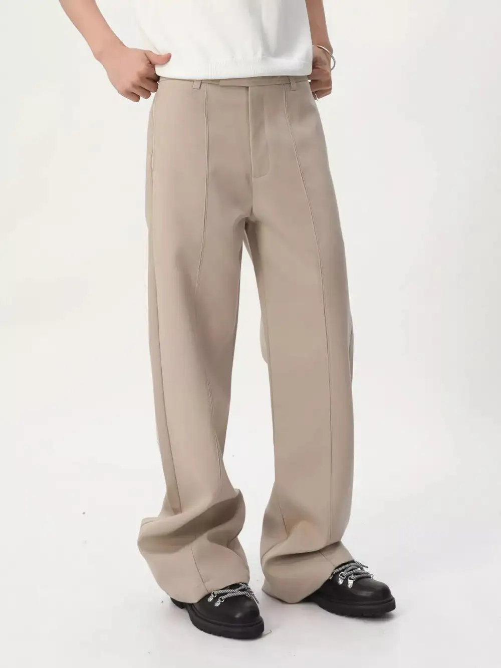 Refined Men's Wide Leg Casual Pants
