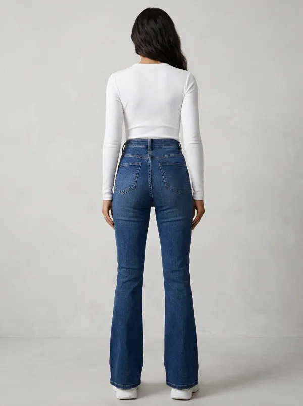 Easy-Wear Casual Women's High-Waist Stretch Flare Jeans