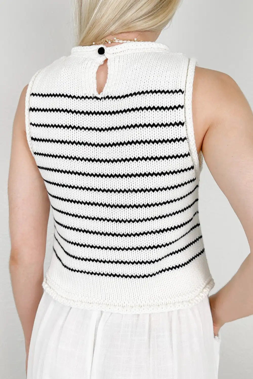 Straight Fit Knit Striped Top