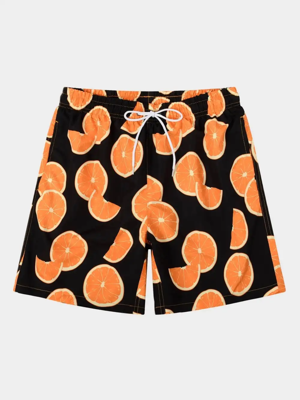 Men's Pocket Print Drawstring Swim Trunks