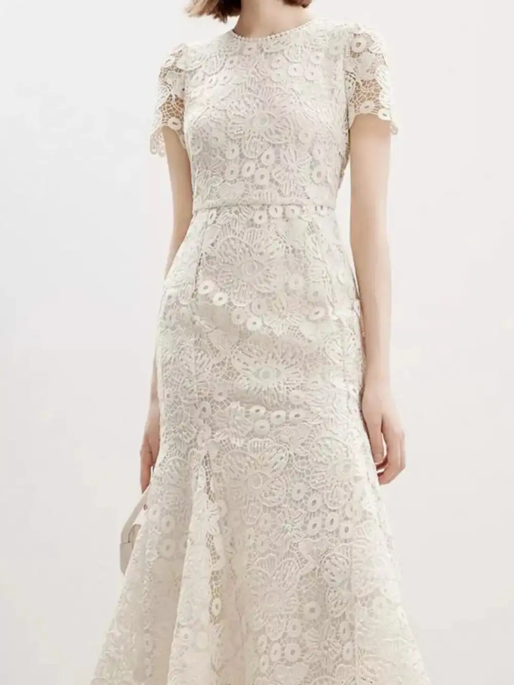 Lace Short Sleeve Dress Casual