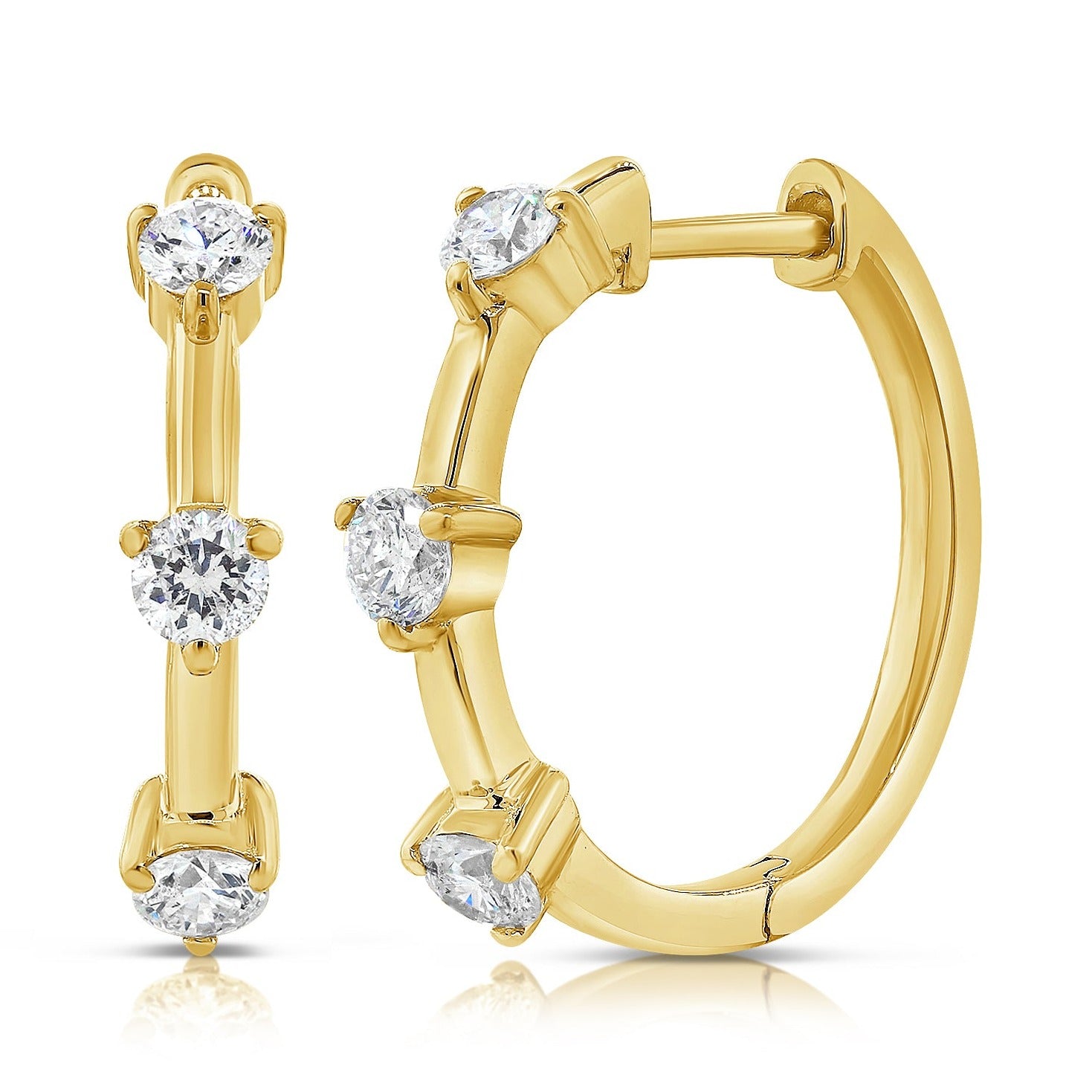 Delicate Geometric Gem Detail Hoop Earrings