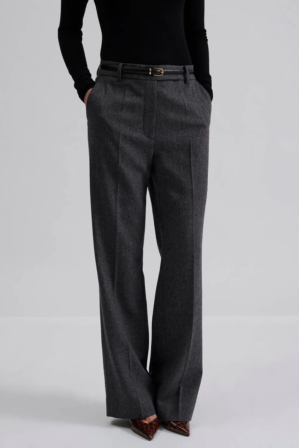 High Rise Straight Leg Trousers