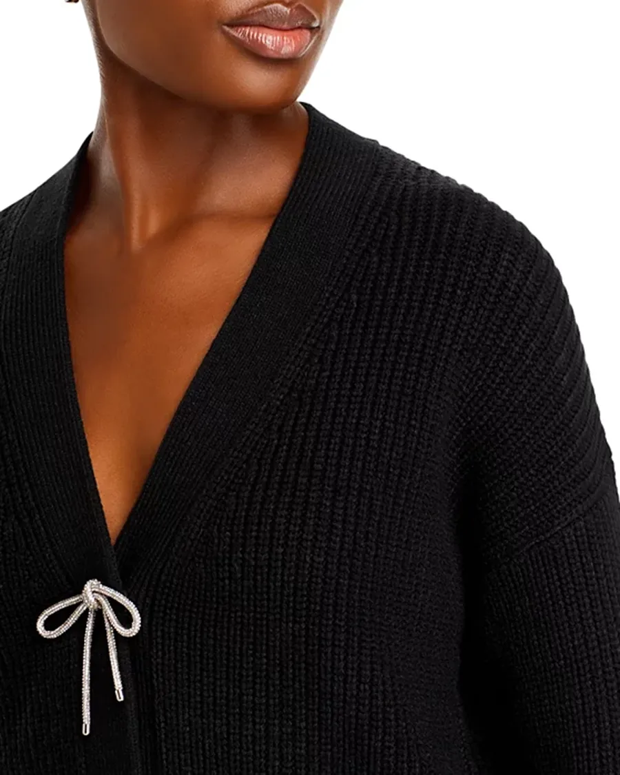 Sparkly Bow Embellished Cardigan