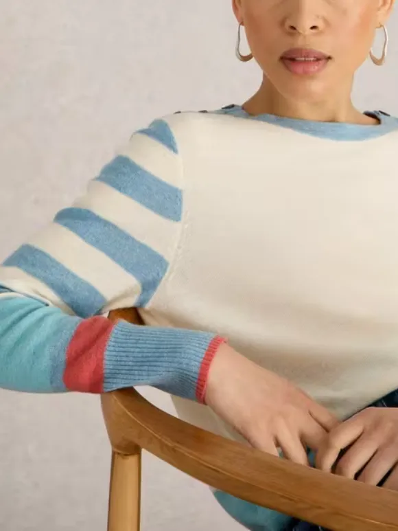 Crew Neck Colourblock Jumper