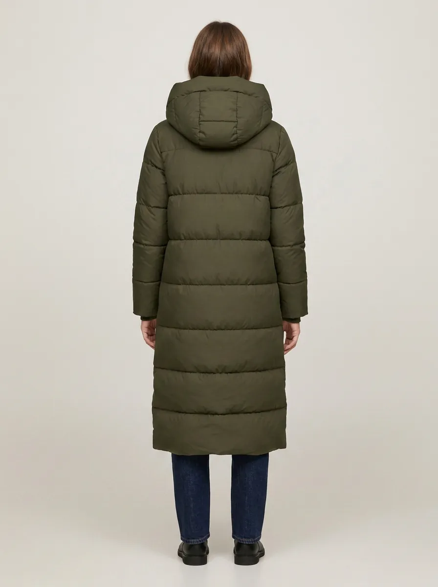 Elevated Padded Long Hooded Coat