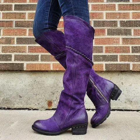 Vintage Style Suede Winter Boots