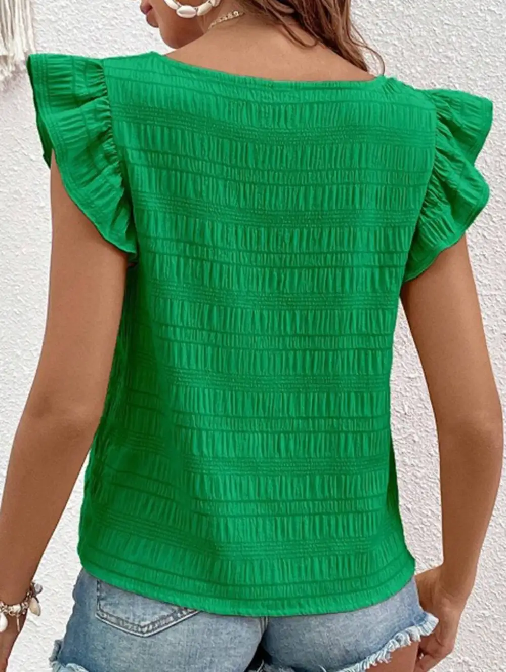 Square Neck Short Sleeves T Shirts Tee