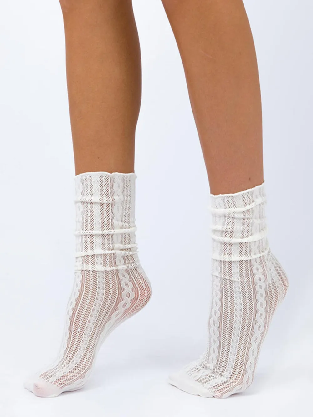 White Lace Ankle Socks