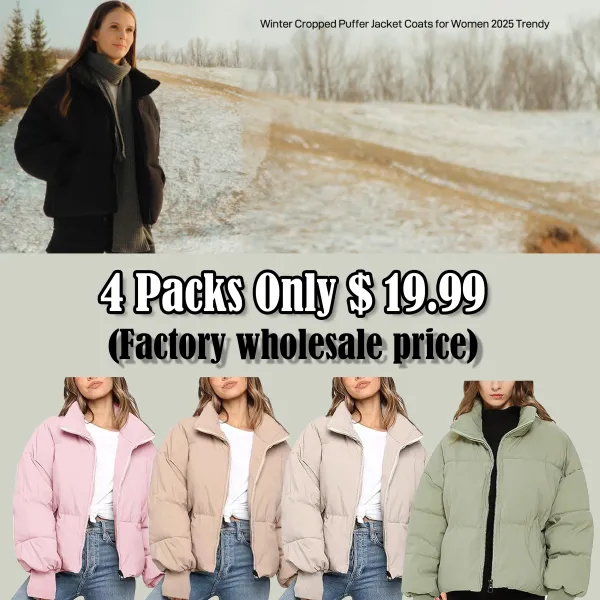 🧥 Winter Cropped Puffer Jacket for Women 2025 – Short, Warm & Effortlessly Stylish