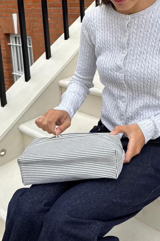 Striped Makeup Bag