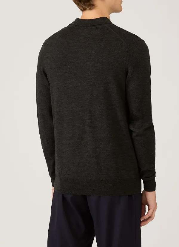 Modern Everyday Regular Fit Merino Knit Long Sleeve Polo Shirt