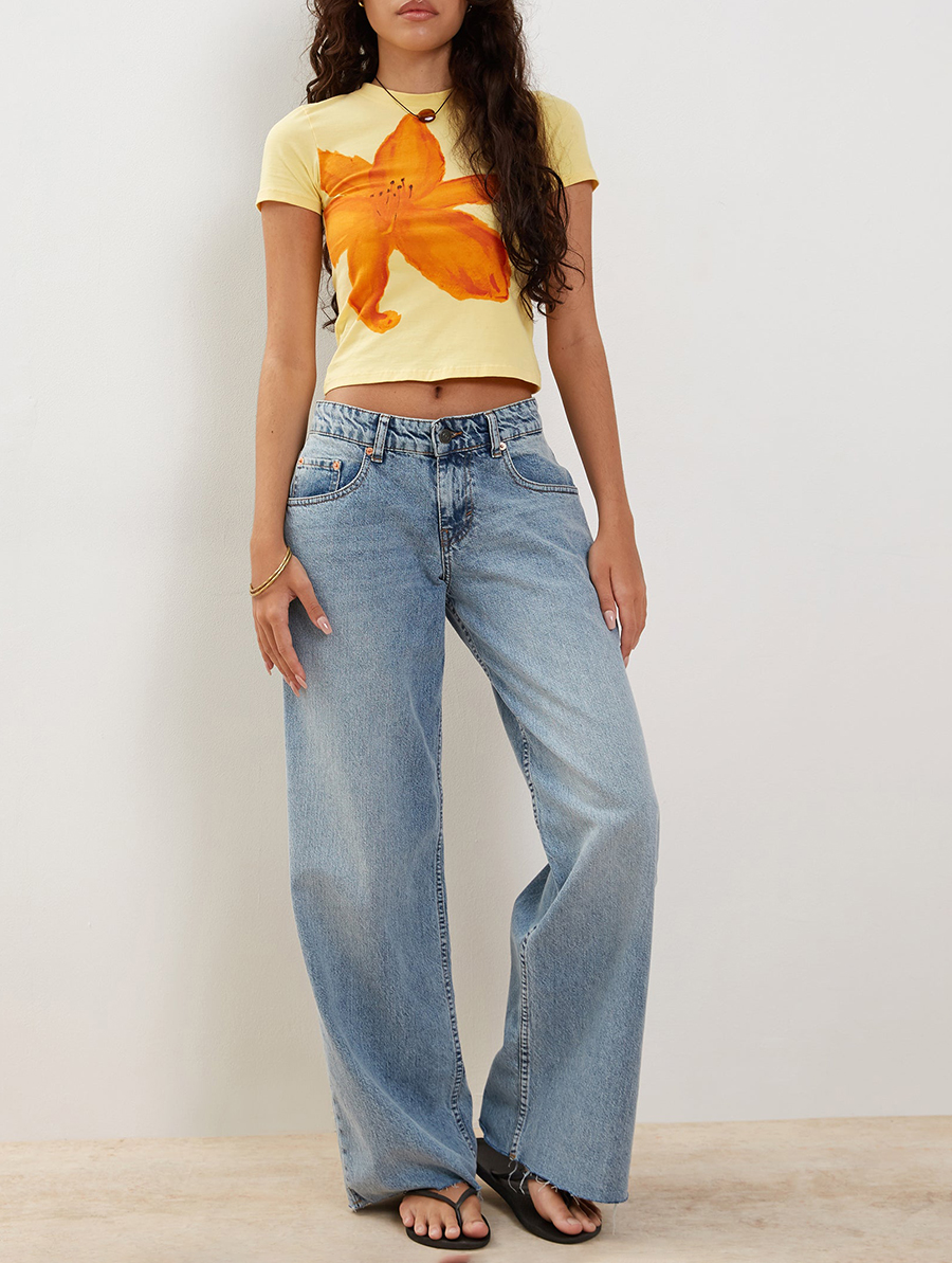 Lemonade With Summer Flower Print Baby Tee