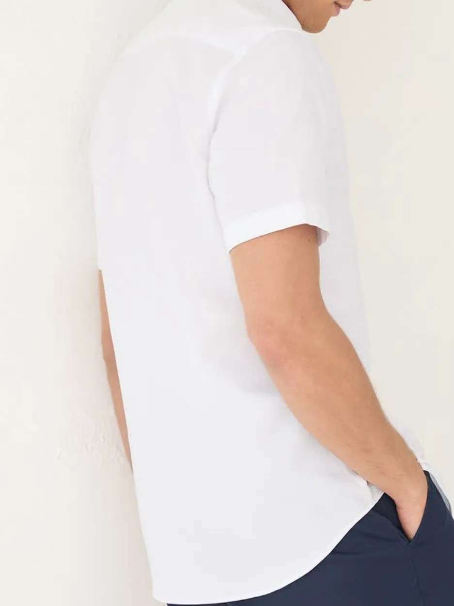 Bright White Casual Style Short-Sleeve Shirt