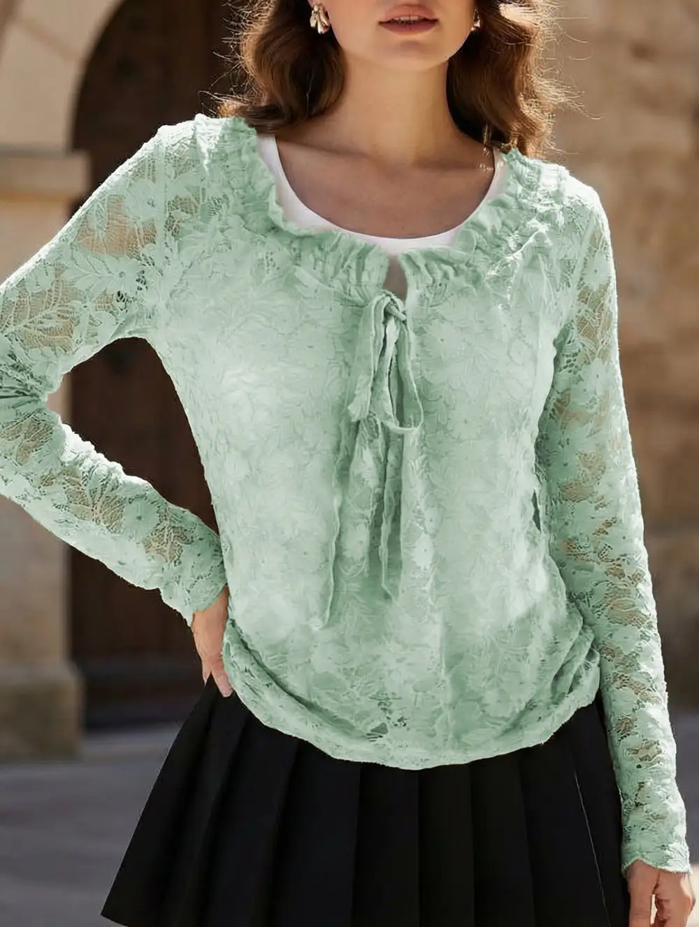 Lace Elegant Pullover Lace Shirt
