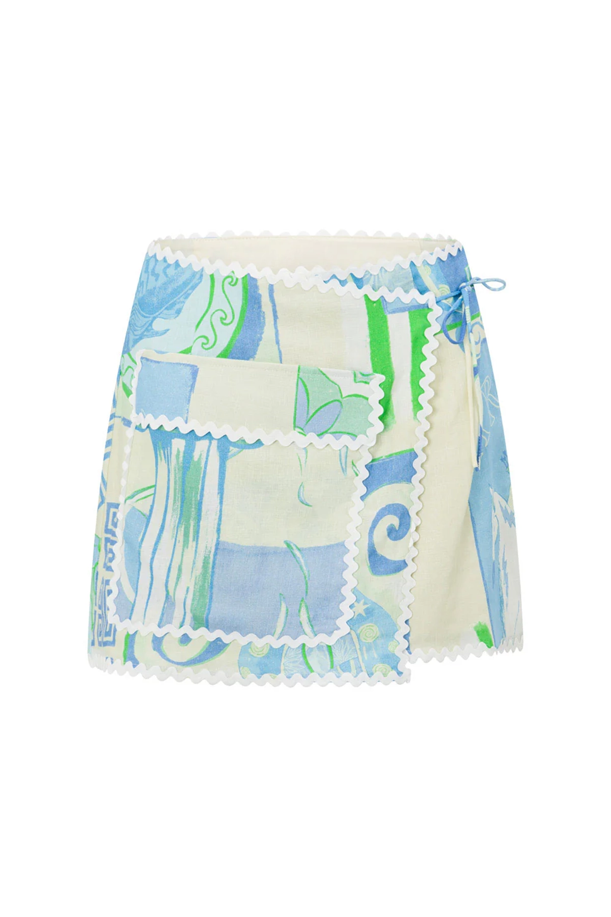 Patchwork Print Mini Skirt
