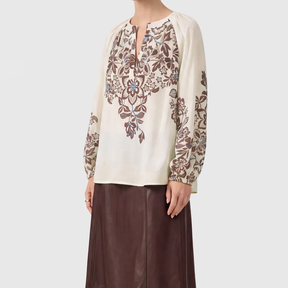 Floral Rhinestone Blouse