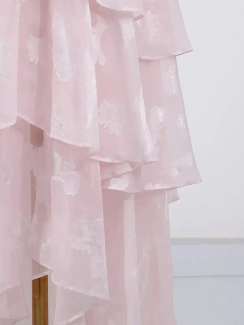 Clean Line Floral Printed Ruffle Maxi Dress