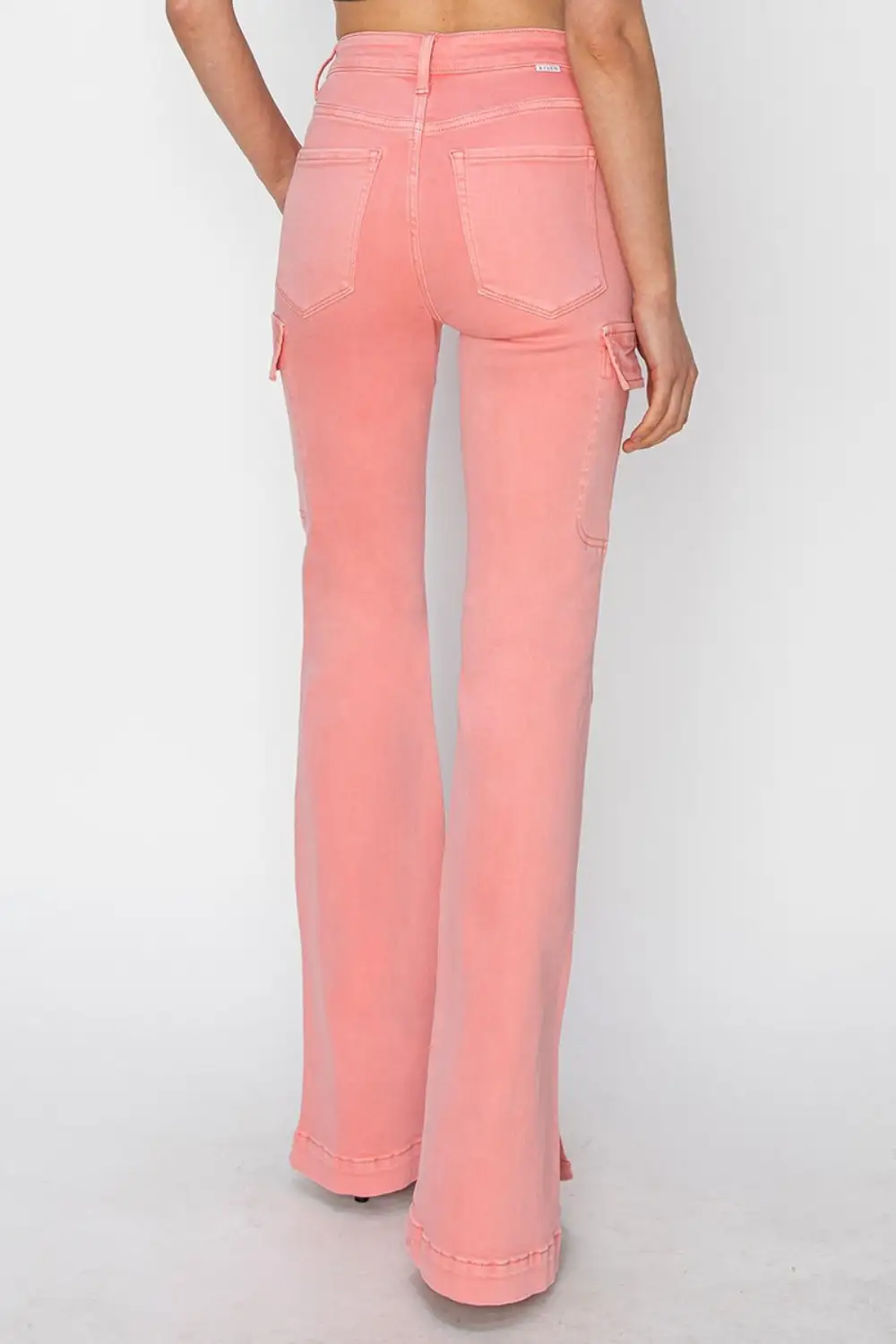 Tailored High Waist Flare Leg Slit Denim Jeans