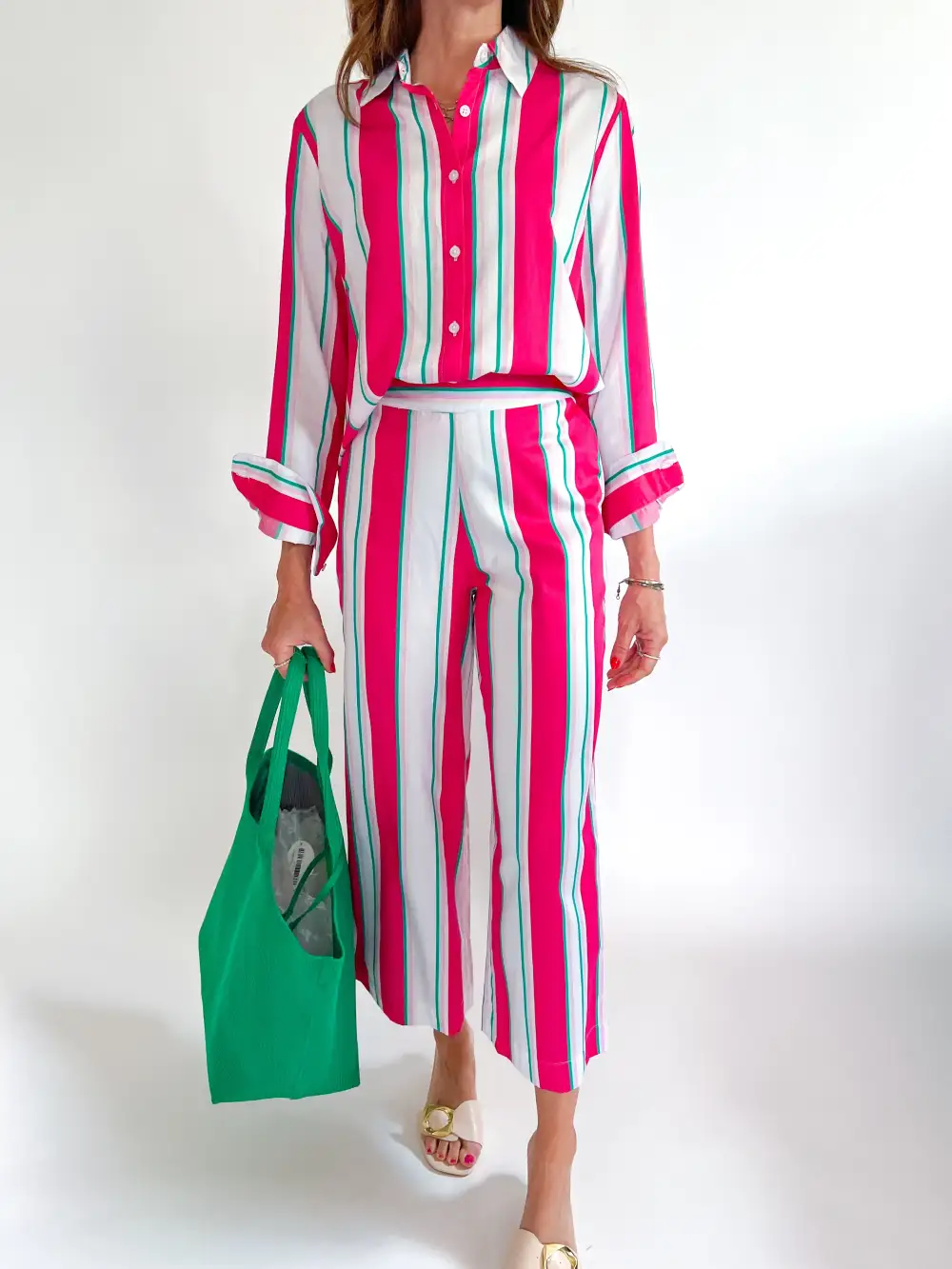 Printed Striped Pants