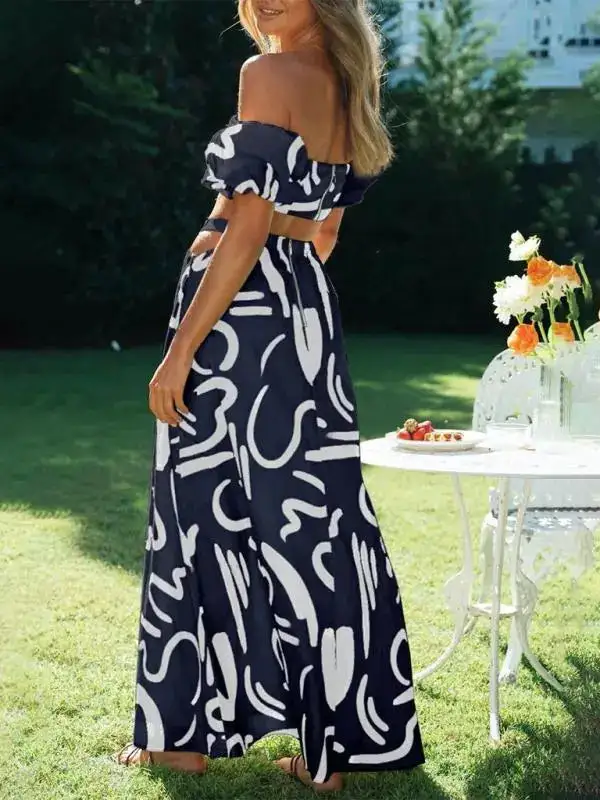 Puff Sleeve Printed Coordinated Set
