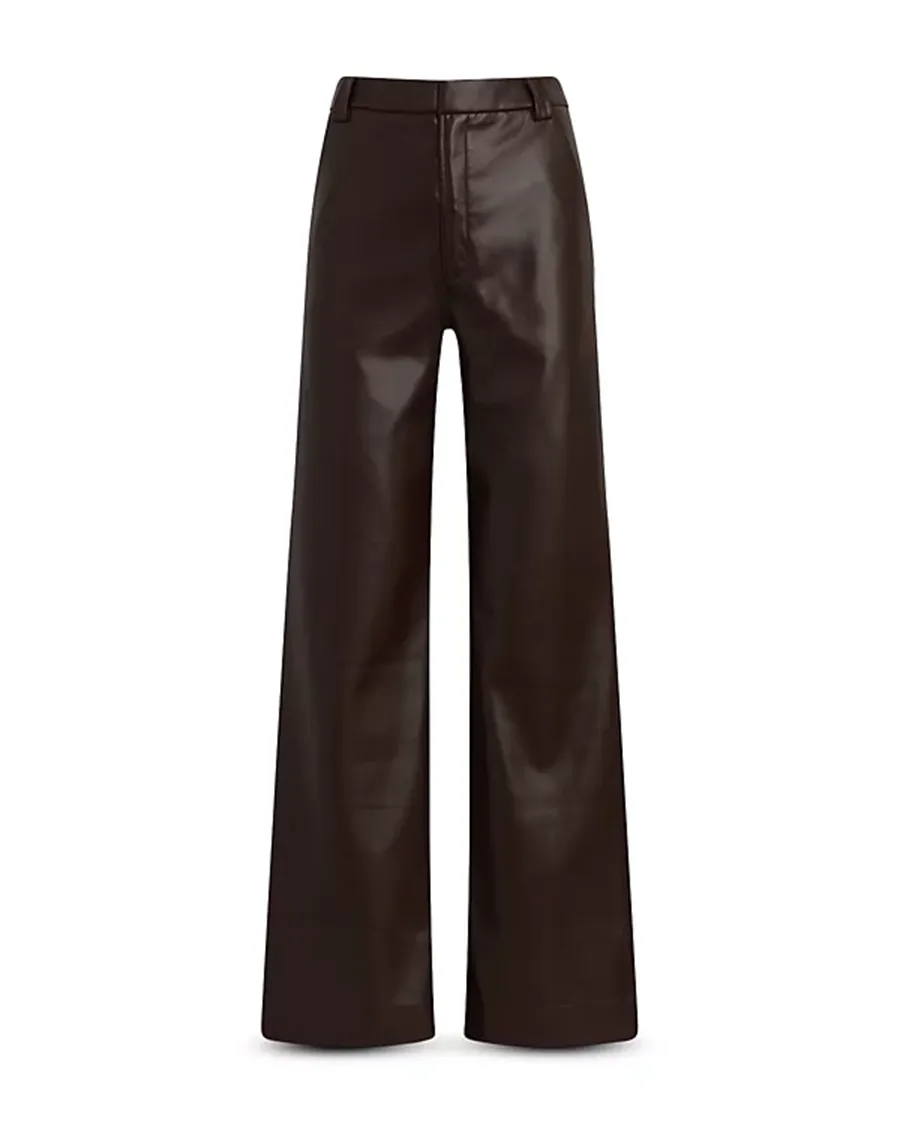 Faux Leather Wide Leg Pants