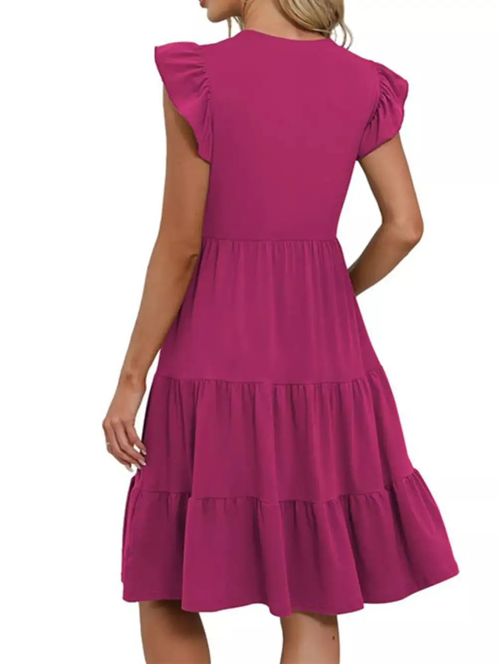 Relaxed Shape Ruffle Tiered Midi Dress