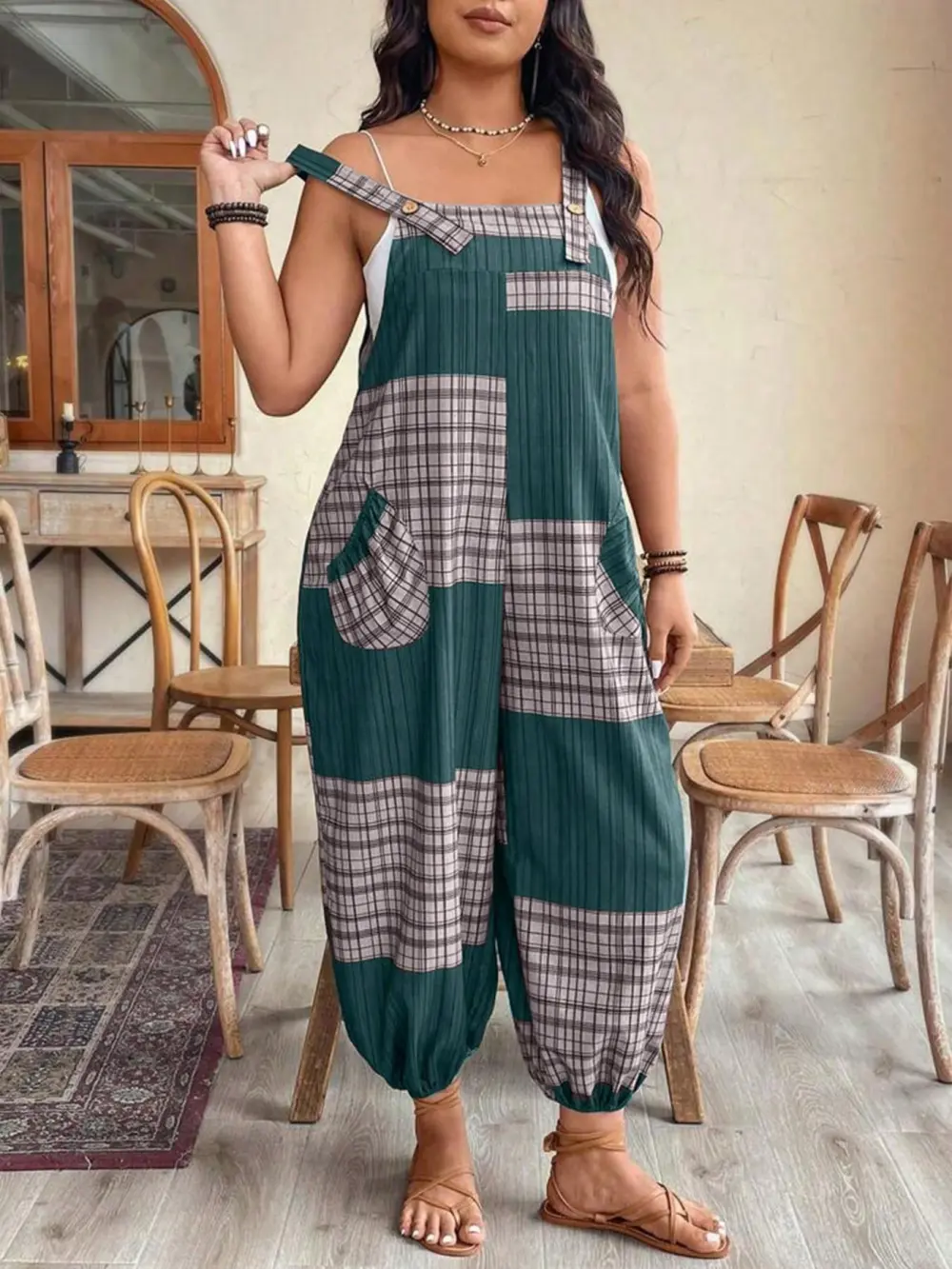 [Plus Size] Slim-Fit, Comfortable, Casual Sleeveless Jumpsuit